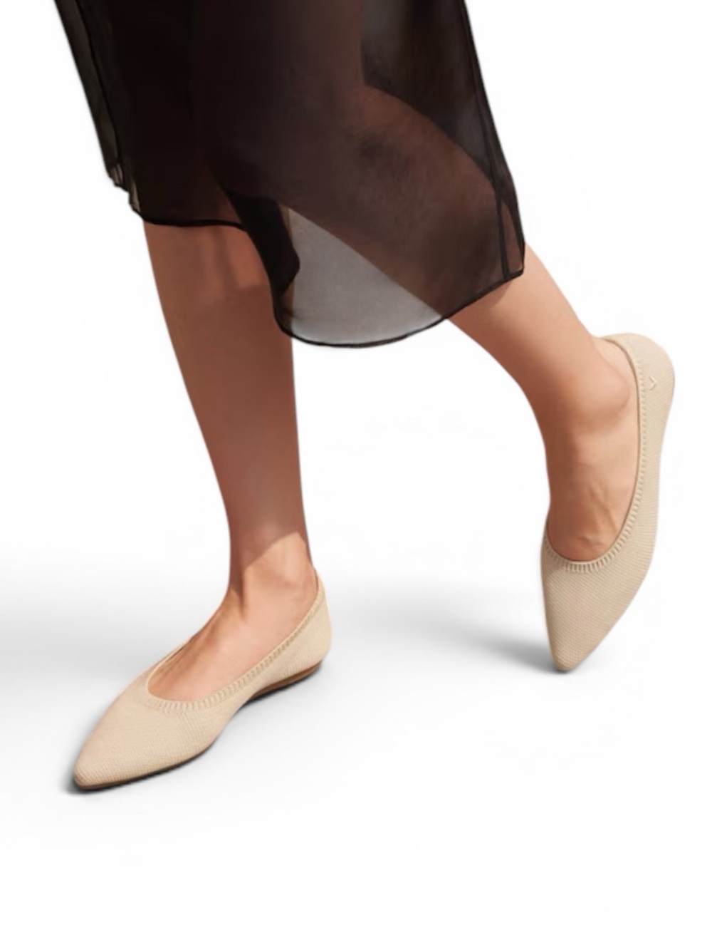 NEW Vivaia Pointed Toe Ballet Flat Almond Beige Size 43 Women’s Size 11.5 / 12